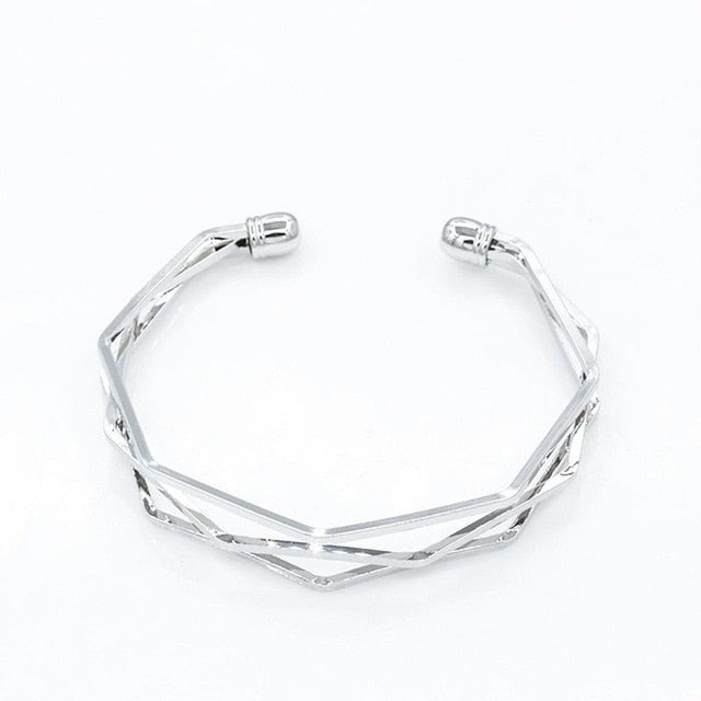 Hollow Charm Cuff Bracelet