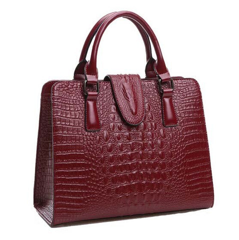 Crocodile Pattern Messenger Handbag